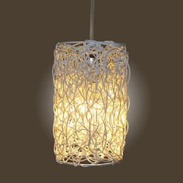 Moderne ländliche Cany Art gewebte Rattan-Einzelkopf-Droplight-Lampe